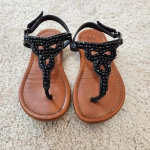 Girl's Beaded Velcro Strap Sandal